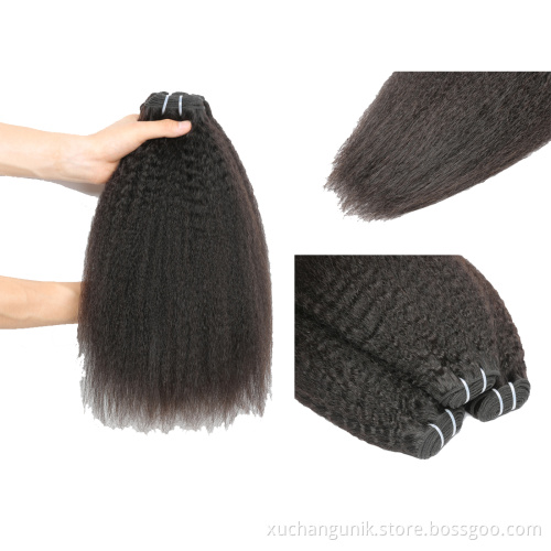 Uniky High quality grade 10a 100% virgin weaves bundles peruvian and brazilian natural yaky straight kinky human hair bundles